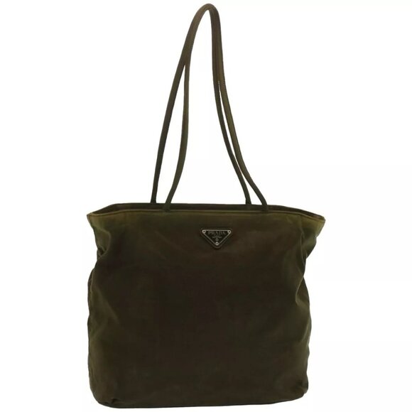 PRADA Tote Bag Nylon Khaki Auth - Picture 1 of 16
